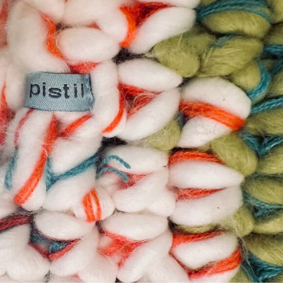 Pistil Marcy Chunky Puffy Yarn Knit Hat Earflaps Pom Lime Green Womens - Picture 5 of 6